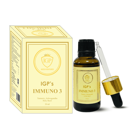 Immuno-3 | Immunity and Energy Booster | Enriched with Tulsi, Ashwagandha & Turmeric | 30ml Drop