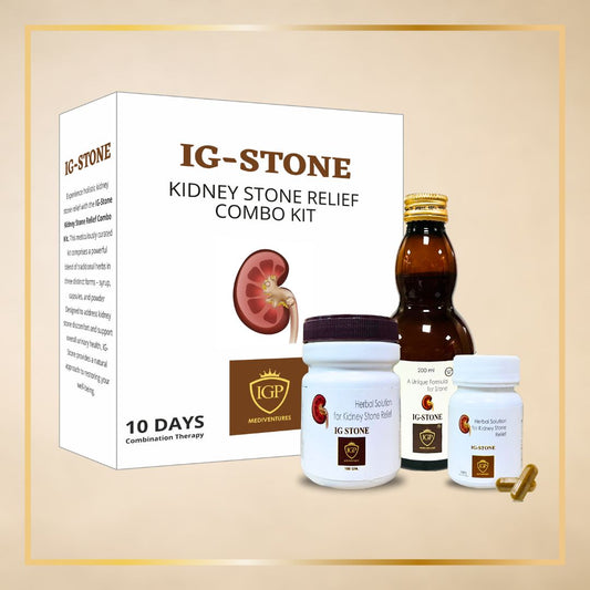 IGP MEDI VENTURES  IG-STONE Kidney Stone Relief Kit - Pack of Syrup, Capsule and Powder