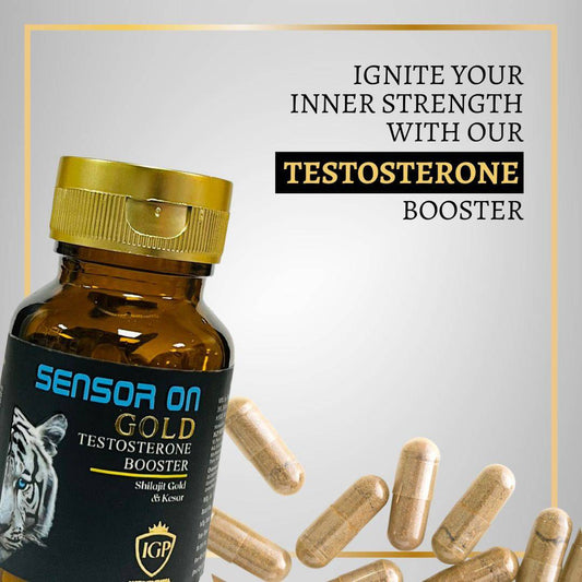 IGP MEDI VENTURES  Sensor On Gold Capsule for men | Natural Testosterone Booster for Power, Stamina and Energy, 60 Capsules