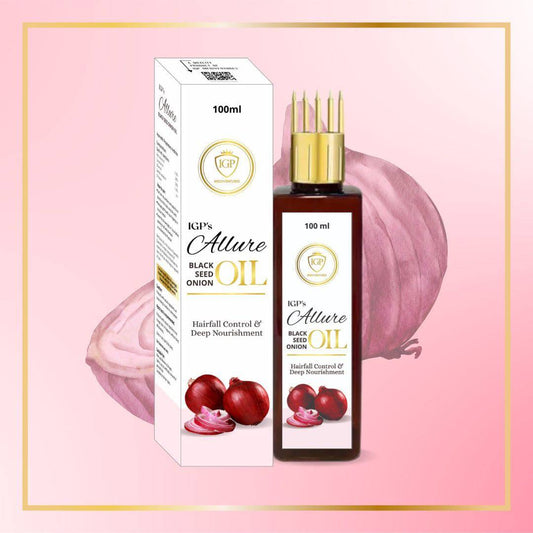 IGP MEDI VENTURES  Allure Onion Hair Oil for Hair Growth and Hair Fall Control - With Black Seed Oil Extracts