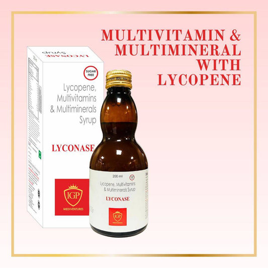 IGP MEDI VENTURES  LYCONASE Syrup | Multivitamin and multimineral with Lycopene, 200ml